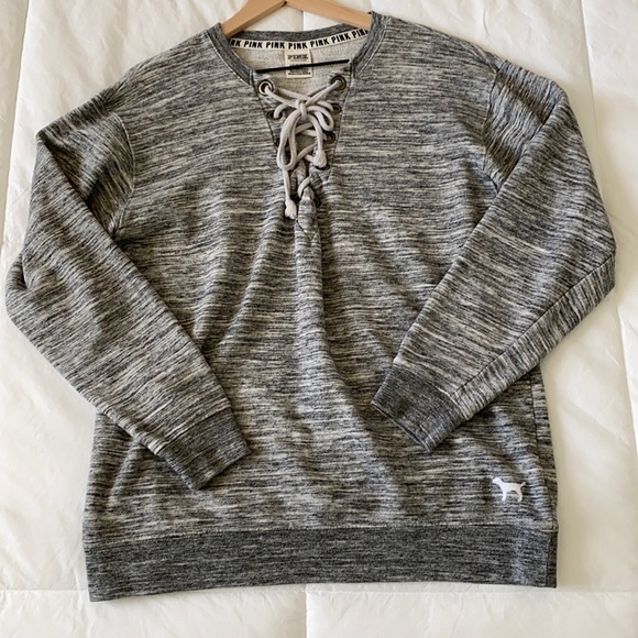 VS Pink Gray Sweatshirt - Picture 1 of 4